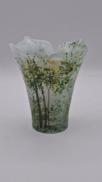 Art Nouveau Style Miniature Frosted Glass Vase -