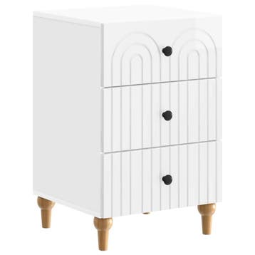 vidaXL Nachtkastje Hoogglans Wit 43x 41 x 66,5 cm Bewerkt, Verzenden