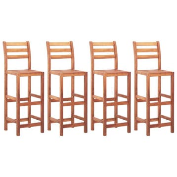 vidaXL Barstoelen 4 st massief acaciahout, Huis en Inrichting, Barkrukken, Verzenden, Nieuw