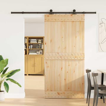 vidaXL Schuifdeur NARVIK Naturel en Zwart 100 x 210 cm, Verzenden, Nieuw