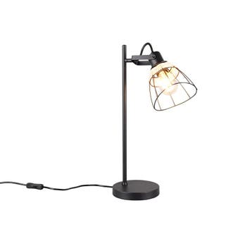 Trio JEROME tafellamp | E27 Fitting | mat zwart met natuurli, Verzenden