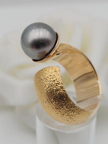 Ring - 14 karaat Geel goud Parel, Nieuw