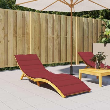 vidaXL Ligbedkussen 200x60x3 cm oxford stof wijnrood, Verzenden
