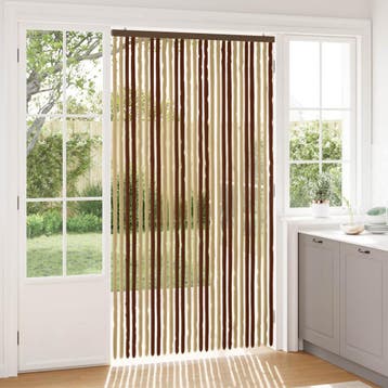 vidaXL Insecten Gordijn Chenille Bruin en Beige 118 x 220 cm, Verzenden, Nieuw