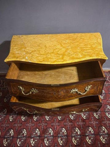 Commode - Hout, Brons, Marmer - Antiek zoals