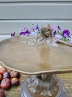 Statue, Art Nouveau brons beeld , schaal , kaartenhouder -, Antiquités & Art