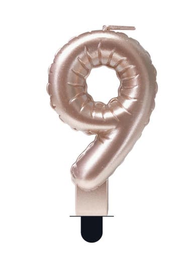 Kaars Folie Ballon Rose Goud 9 10cm, Verzenden, Nieuw