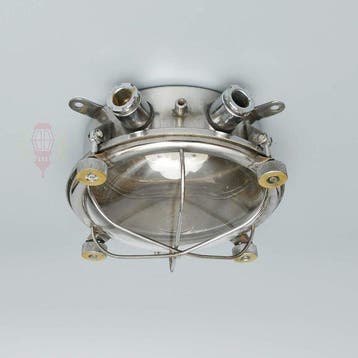 Wandlamp - Messing, Glas - Industrieel kooi-lamp