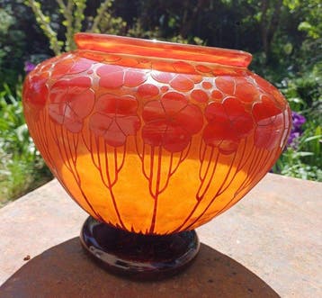 Le Verre Français - Vaas - Glas - Vase Le Verre Français, Antiek en Kunst