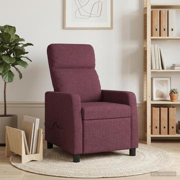 vidaXL Massage Relaxstoel Paars Stof, Verzenden