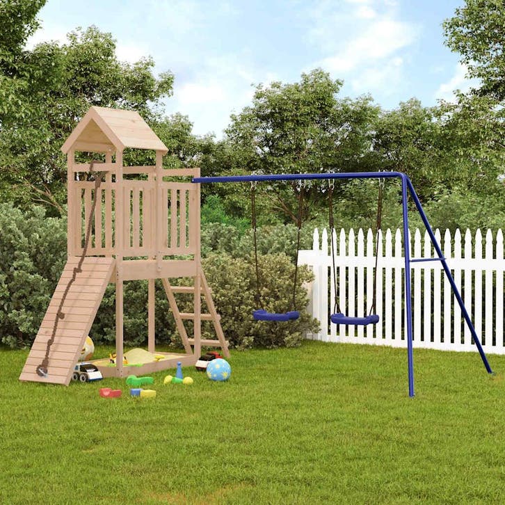 vidaXL Speelhuis massief grenenhout, Kinderen en Baby's, Speelgoed | Buiten | Speeltoestellen, Nieuw, Verzenden