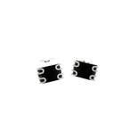 Witgouden manchetknopen met onyx en diamanten; 1,20 ct., Ophalen of Verzenden, Gebruikt, Goud