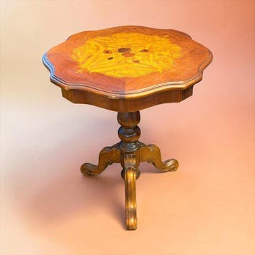 Table dappoint - Pattes de trépode - Bois - Marqueterie de