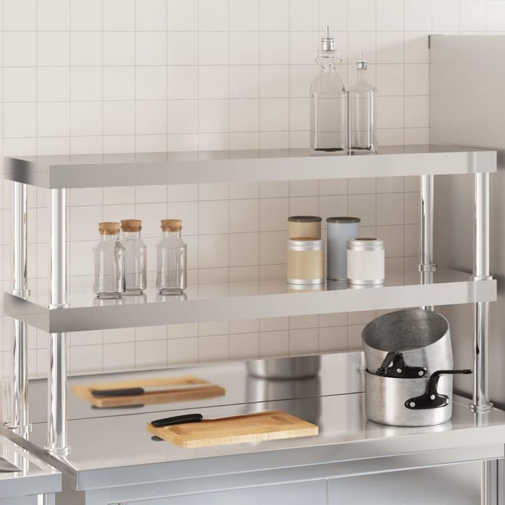 vidaXL Verhoging voor werktafel 2-laags 110x30x65 cm, Articles professionnels, Horeca | Autre, Envoi