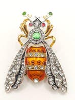 Zilver, verguld met 18k goud. - Broche - Grote Aap