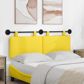 vidaXL Hangend hoofdbord Licht Geel Corduroy stof, Huis en Inrichting, Slaapkamer | Bedden, Verzenden, Nieuw