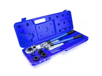 Veiling - Krimptang hydraulisch 4-delig Incl. Koffer & toebe, Doe-het-zelf en Bouw, Nieuw