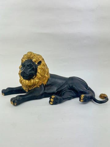 Beeld, Bronze Lion Figure Statue - 30 cm - Brons