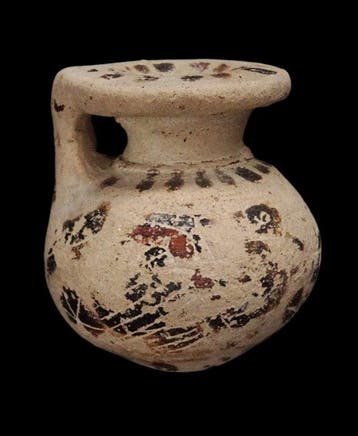 Oudgrieks Terracotta - Korintische aryballos - zwaan - 7e/6e