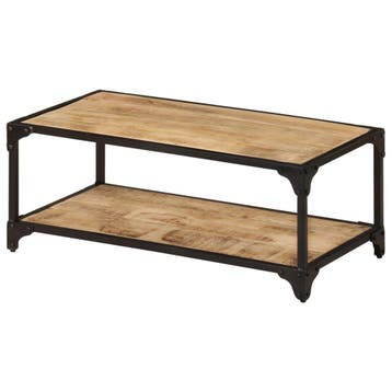 vidaXL Salontafel 90x45x35 cm massief ruw mangohout, Verzenden, Nieuw