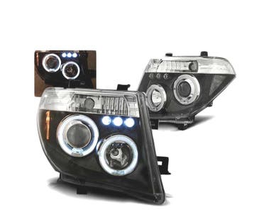 PHARES POUR NISSAN NAVARA D40 PATHFINDER 05-10 LED ANGEL EYE, Verzenden