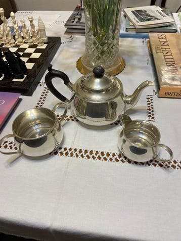 Theeservies (3) - .925 zilver - sterlingsilver, Antiek en Kunst