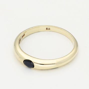 Bague - 14 carats Or jaune - Saffier, Nieuw