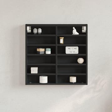 vidaXL Vitrinekast 60x8,5x58 cm bewerkt hout zwart, Verzenden, Nieuw