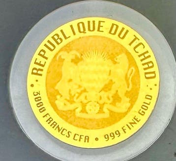 Tsjaad. 3000 Francs 50 anniversary of Moon Landing, 1/500 oz