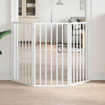 vidaXL Hondenhek opvouwbaar 3 panelen wit 150 cm, Dieren en Toebehoren, Verzenden, Nieuw