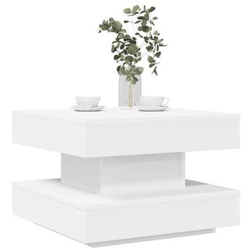 vidaXL Salontafel 360 graden draaibaar 50x50x34,5 cm wit, Verzenden, Nieuw