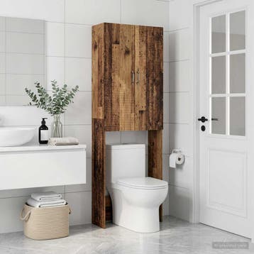 vidaXL Toiletkast HAARLEM Oud hout 66 x 25,5 x 190 cm, Verzenden, Nieuw