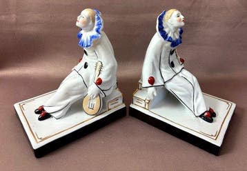 Dressel, Kister & Cie - Boekensteunen (2) - Porselein -, Antiek en Kunst, Antiek | Glaswerk en Kristal