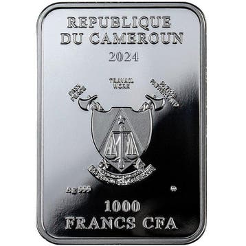 Cameroun. 1000 Francs 2024 The Chariot - Tarot 1 oz Black
