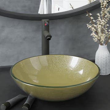 vidaXL Wastafel met kraan en pop-up afvoer gehard glas, Verzenden
