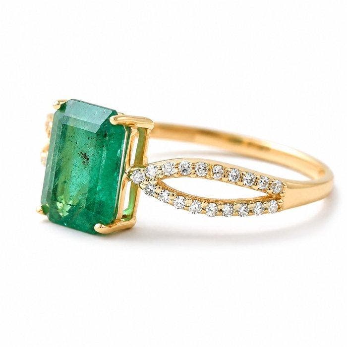 Zonder minimumprijs - Ring - 14 karaat Geel goud - 1.32ct., Handtassen en Accessoires, Ringen