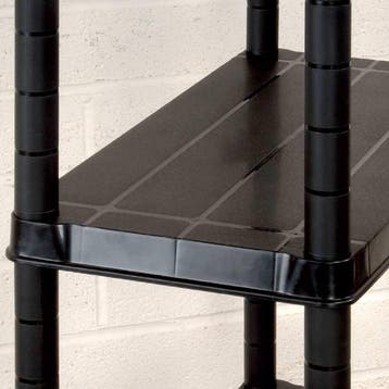 vidaXL Opbergrek 4-laags 122x30,5x130 cm kunststof zwart, Huis en Inrichting, Verzenden, Nieuw