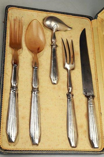 Bestekset - .950 zilver, Antiek en Kunst, Antiek | Zilver en Goud