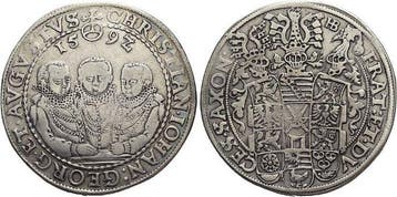 Taler, daalder 1592 Hb Sachsen-albertinische Linie Christ..., Verzenden