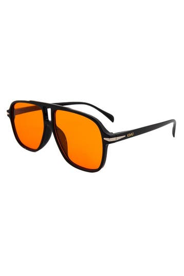 KIMU® Motor Pilotenbril Dun Zwart Montuur Kunststof Oranje G, Ophalen of Verzenden, Nieuw