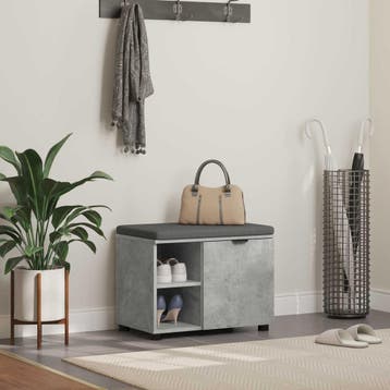 vidaXL Hallenbank Beton Grijs 60 x 38 x 46 cm Geengineerd, Verzenden