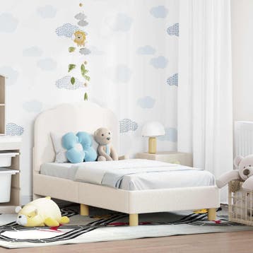 vidaXL Peuterbedframe met hoofdboard Crèmekleurig 70 x 140, Verzenden, Nieuw