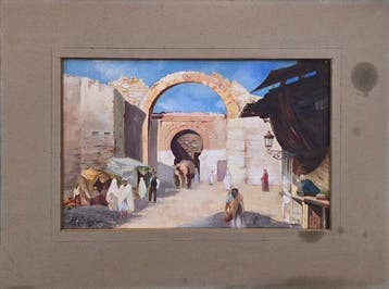 Michele Cortegiani ( 1857-1928), Attrib. - Mercato orientale
