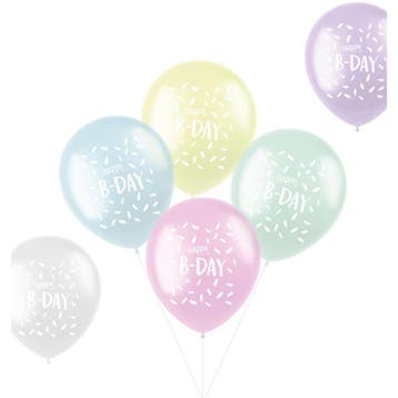 Ballonnen Happy B-Day 33cm 6st, Verzenden, Nieuw