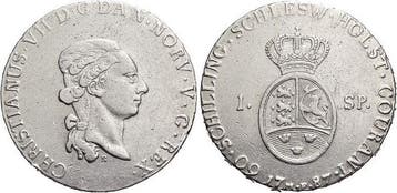 Speciestaler, daalder zu 60 Schilling 1787 Mf Schleswig-h..., Verzenden