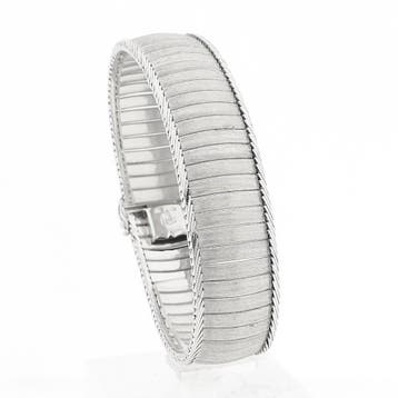 Massief witgouden vintage schakelarmband | 19 cm, Handtassen en Accessoires, Ophalen of Verzenden, Gebruikt, Goud, Goud