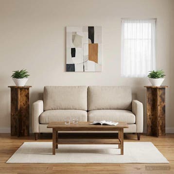 vidaXL Plantenstand 2 st Gerookt eiken 40 x 40 x 80 cm, Verzenden, Nieuw