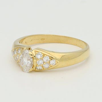 Bague - 18 carats Or jaune Diamant (Naturelle), Bijoux, Sacs & Beauté