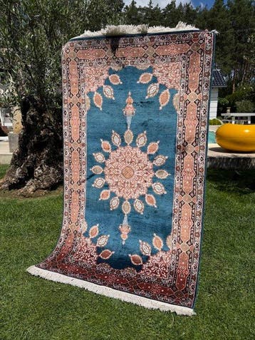 Nieuwe Ghoum Qom zijden tapijt - Tapijt - 165 cm - 92 cm, Nieuw