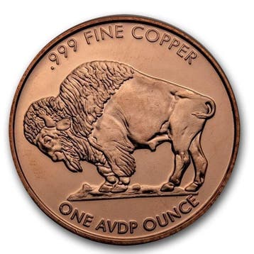 Verenigde Staten. 5 x 1 oz Buffalo 999 Copper Round (Zonder